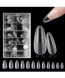 240 Pieces Full Cover Nail Tips - Clear Almond Shape No Wrinkle 12 Sizes Included | Perfect for DIY Manicure & Press-On Nails | International Shipping Available - Buy Online on SooperMarket.com