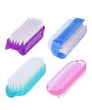 4 Pcs Double Sided Nail Brush for Every Day Use - 2 different kinds of Nail Brushes with Plastic Handle For Cleaning Nails - Easy to Use Brushes - Nail Cleaning Scrubbing Brush for Hands Feet Nails - Buy Online on SooperMarket.com