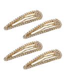 4PCS Rhinestone Snap Hair Clip Metal Snap Hair Clips Gold Snap Hair Clip Hair Clips with Rhinestone Shining Snap Hair Clip for Women 4Pcs-gold - Buy Online on SooperMarket.com
