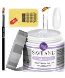 Saviland 3.5oz/100g Clear Builder Nail Gel Kit - Nail Extension Set with Nail Forms and Brush - Buy Online on SooperMarket.com