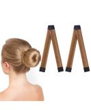 URAQT Hair Bun Shaper 2Pcs Easy Donut Bun Maker for Hair French Twist Fold Wrap Snap Band for Making DIY Hair Styles Ballet Hair Deft Bun Hair Styling Accessories for Girls Women Light Brown - Buy Online on SooperMarket.com
