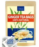 TeeLux Ginger Tea Bags 100 Count - Vegan, Caffeine-Free, Rich in Antioxidants - Spicy & Warm Herbal Tea Bags - Pack of 1 - Buy Online on SooperMarket.com