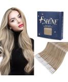 FSHINE 40cm Real Hair Tape Extensions - Ash Blonde Highlight 20 Remy Hair Pieces Invisible Adhesive #18P613 - Quality Bleaching Blonde Hair Extensions - Buy Online on SooperMarket.com