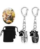 KALIONE 2 Pcs Pet Urns Keychain Dog Urns for Ashes Dogs Ashes Keepsake Stainless Steel Small Pet Urns for Dogs Cat Ashes Urns with Storage Bags Pet Cremation Jewelry Pend Paw Print Urn - Buy Online on SooperMarket.com