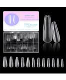 500PC Long Coffin Nail Tips - Ballerina Full Cover Press On Nails | 10 Sizes for DIY Nail Salon - Buy Online on SooperMarket.com