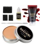 DE'LANCI Pro SFX Makeup Scars Wax Kit for Halloween - Fake Wound Moulding Skin Wax with Spatula, Sponge, Fake Blood & Skin Extension Oil (60g/2.12 Oz) - Buy Online on SooperMarket.com