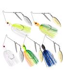 Goture Bass Fishing Lure Spinner Baits Kit - Topwater Buzzbait Set for Saltwater & Freshwater Bass Fishing - 5 Pack 1/2 oz Spinner Baits Lures - Buy Online on SooperMarket.com