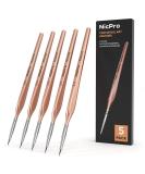 Nicpro Detail Paint Brushes 5 PCS Extra Fine Tip 000 - Professional Miniature Painting Set for Watercolor, Oil, Acrylic - Rose Gold - Buy Online on SooperMarket.com