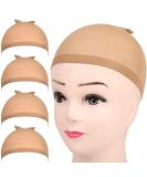 FANDAMEI 4 pieces Light Brown Stocking Wig Caps Stretchy Nylon Wig Caps for Women - Buy Online on SooperMarket.com
