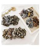 11pcs Cheetah Print Hair Scrunchies Pack for Women and Girls - Leopard Chiffon Scrunchie Holder with Elastic Hair Ties - Trendy Animal Print Hair Accessories - Buy Online on SooperMarket.com