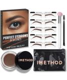 iMethod Eyebrow Stamp and Eyebrow Stencil Kit - Eye Brow Stamping Kit, Brow Stamp Trio Kit, Brow Stencil and Stamp Kit, Brow Eyebrow Kit, Light Brown Color 05 Light Brown - Buy Online on SooperMarket.com