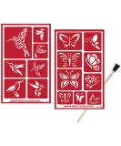 2 Armour Etch Over N Over Reusable Glass Etching Stencils Set | Hummingbird, Butterfly Themed Stencil | Set Includes Brush, Total 3 Items - Buy Online on SooperMarket.com