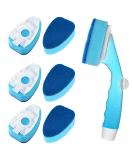 Non-Scratch Dishwand Refill with Handle - 6 Heavy Duty Refills & Replacement Sponge Heads Set - Soap Control Scrubbers for Dishwashing - Blue - Buy Online on SooperMarket.com