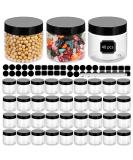 40 Pack 180ml Clear Plastic Jars with Black Lids | Refillable Round Containers for Slime & Beauty Products | Includes Pen & 80 Labels | 6oz - 40 Pack - Buy Online on SooperMarket.com