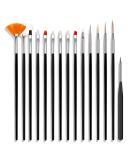 15-Part Multifunctional Painter Brush Set - Watercolor Acrylic & Nail Art Brushes for Detail Painting - Buy Online on SooperMarket.com