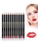 12 Color Set Ultra-Fine Waterproof Lip Liner - Durable & High-Pigment Lip Pencil for Perfect Lips - Buy Online on SooperMarket.com