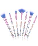 WLLHYF 7 Pack Makeup Brush Set Stylish Glitter Cosmetics Brushes Kit Professional Blending Brush with Crystal Sequins Handle for Eye Shadow Eyeliner Foundation Powder Concealer Blush Lip Women (Blue) - Buy Online on SooperMarket.com