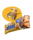 Ahead vegan sweets bar - Salted Peanut Caramel - 16 x 35g - Keto bar with sugar -free chocolate - only 5G net carbs per low carb candy - improved recipe - Buy Online on SooperMarket.com