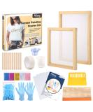 Pllieay 42-Piece Screen Printing Kit with Wood Frames, Glitter, Squeegee, Instructions - Waterproof Films - Buy Online on SooperMarket.com