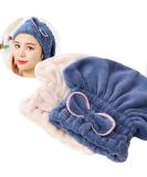 Jseng 2PC Microfiber Hair Drying Caps, Extrame Soft & Ultra Absorbent, Fast Drying Hair Turban Wrap Towels Shower Cap for Girls and Women Blue+beige - Buy Online on SooperMarket.com
