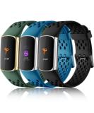 Maledan Compatible with Fitbit Charge 5 Bands Women Men - Breathable Sport Band Soft Waterproof Replacement Wristbands Strap for Fitbit Charge 5 Advanced Fitness Tracker, 3 Pack Black/ Slate Blue/ Dark Green - Buy Online on SooperMarket.com