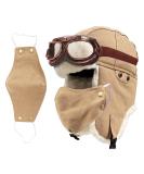 Peicees Trapper Aviator Hat and Goggles Costume Set - Bomber Trooper Ushanka with Fur Ear Flap - Buy Online on SooperMarket.com