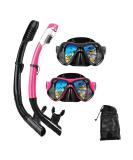 DIPUKI Snorkeling Gear for Adults Snorkel mask Set Scuba Diving mask Dry Snorkel Swimming Glasses Swim Dive mask Nose Cover Youth Free Diving Black+pink(2 pack) - Buy Online on SooperMarket.com