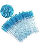ZHIYE 50pcs Disposable Eyelash Mascara Brushes Wands - Blue | Makeup Tool Kit for Eyebrow & Castor Oil Application - Buy Online on SooperMarket.com