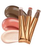 Ofanyia 3pcs Blush Contour Magic Wand | Liquid Glitter Highlighter Stick & Cushion Applicator | Cruelty-Free Shimmer for Face & Cheekbone Glow - Buy Online on SooperMarket.com