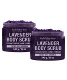 BeautyFrizz Lavender Body Scrub 24 Oz - Exfoliating Scrub with Sea Salt, Aloe & Shea Butter - Pack of 2 - Buy Online on SooperMarket.com