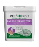 Vet's Best Ear Relief Finger Wipes | Ear Cleansing Finger Wipes for Dogs | Sooths & Deodorizes | 50 Disposable Wipes - Buy Online on SooperMarket.com