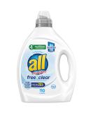 all Liquid Laundry Detergent, Clear for Sensitive Skin, 2X Concentrated, 110 Loads Unscented  82.5 Fl Oz (Pack of 1) - Buy Online on SooperMarket.com