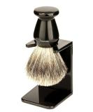 Edwin Jagger Best Badger Shaving Brush with Drip Stand, Imitation Ebony, Medium, Black - Buy Online on SooperMarket.com