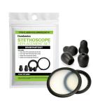 Durabasics Classic 3, Cardiology 3 & Cardiology 4 Stethoscope Accessories Kit for Littman Stethoscope Replacement Parts & Littmann Stethoscope Parts - Fits Classic III, Cardiology III & IV - Black - Buy Online on SooperMarket.com