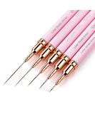 5PC Nail Art Liner Brushes Set - Metal Handle Drawing Pens for UV Gel Polish & Nail Design - Pink, Sizes 4/8/12/20/25mm - Buy Online on SooperMarket.com