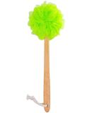 Exfoliating Shower Loofah & Back Scrubber with Long Wooden Handle - Perfect for Men & Women - Easy Reach Bath Brush (Green - Buy Online on SooperMarket.com