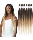 Xusuperb Pre-Stretched Ombre Blonde Braiding Hair - 26 Inch 6 Packs of Soft Yaki-Textured Extensions (T1B/27/613) for Easy Braids | International Shipping - Buy Online on SooperMarket.com