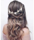Unicra Blumen Kopfschmuck Perlen Hochzeit Haarschmuck Braut Kristall Kopfbedeckung f r M dchen (Silber) - Buy Online on SooperMarket.com