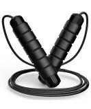 Jump Rope, Tangle-Free Rapid Speed Jumping Rope Cable with Ball Bearings for Women, Men, and Kids, Adjustable Steel Jump Rope Workout with Foam Handles for Fitness, Home Exercise & Slim Body Black - Buy Online on SooperMarket.com
