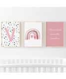 Pompom Prints Set of 3 Girls Bedroom Rainbow Nursery Decor - Scandi Boho Style Playroom Wall Art (8x10 Inch) - Picture Frames Not Included - Buy Online on SooperMarket.com