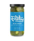 Filthy Blue Cheese Stuffed Olives  Premium Cocktail Garnish - Non-GMO & Gluten Free - 8.5oz Jar, 14 Olives for Cocktails Blue Cheese Olives Jar - 14 Olives - Buy Online on SooperMarket.com