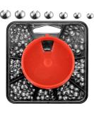 Premium Fishing Lye Set - 160 Lead Grain Weights with Storage Box | 7 Sizes for Versatile Angling | Removable Lead Shot for Optimal Performance - Buy Online on SooperMarket.com