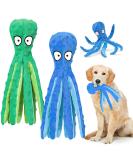 Wandergo Squeaky Dog Toys 2 PCS Octopus Dog Toy with Crinkle Paper Plush Dog Teeth Cleaning Toy Dog Soft Toy Durable Dog Toys for Large Dogs Medium Dogs Playing(Blue+Green) - Buy Online on SooperMarket.com