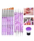 Ebanku 13-Piece Acrylic & Gel Nail Brush Set - Professional Nail Art Design Tools for UV Gel & Acrylic Painting - Buy Online on SooperMarket.com