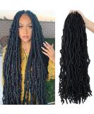 Youngther 24 Inch Faux Locs Crochet Hair 6-Pack - Pre-looped Synthetic Braiding Hair for Black Women (1B) - Buy Online on SooperMarket.com