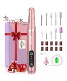 Kredioo Electric Nail Drill for Acrylic Gel Nails - 20000RPM Rechargeable Portable Manicure Set for Cuticle and Callus Removal - Cordless E File Nail Care Kit (Gold) - Buy Online on SooperMarket.com