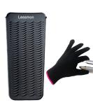 Heat-Resistant Mat Bag & Glove Set for Hair Styling Tools - Curls Smoothing Iron | 28.5cm x 14cm | Black - Buy Online on SooperMarket.com
