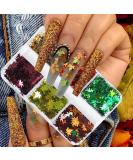 Fall Glitter Nail Sequins - Holographic Maple Leaf Nail Art Decorations | 6 Grids for Autumn & Winter Designs - Buy Online on SooperMarket.com