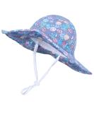 LANGZHEN Beach Sun Protection Hat for Baby Girls | Adjustable Toddler Kids Hat with Chin Strap | Wide Brim Summer Play Hat | Multi-Colored Roses | 1-2 Years - Buy Online on SooperMarket.com