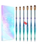 Saviland 6PCS Acrylic Nail Brush Set - Size 4/8/10/12/14/16 Kolinsky Acrylic Brushes for Nail Extension & Carving - Laser Blue Powder Brushes for Acrylic Application - Buy Online on SooperMarket.com